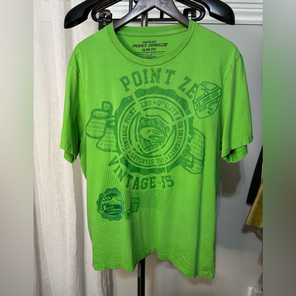 Point Zero Vintage Green Slim Fit Tee
